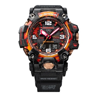 CASIO卡西歐 G-SHOCK 40周年烈焰黑x紅 太陽能雙顯電子腕錶 54.4mm GWG-2040FR-1A