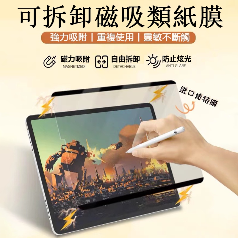 iPad磁吸類紙膜 霧面手寫膜 適用於 iPad Air 4/5 新款 Pro11/12.9 iPad10. mini6