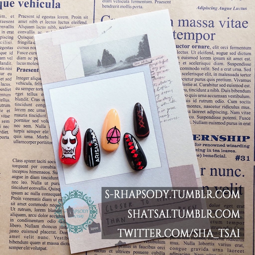 【VTuber系列】ARISAKAAA 印象彩繪甲片 動漫角色印象甲 動漫痛甲 獨立原創設計 純手工訂製 穿戴甲片 客製