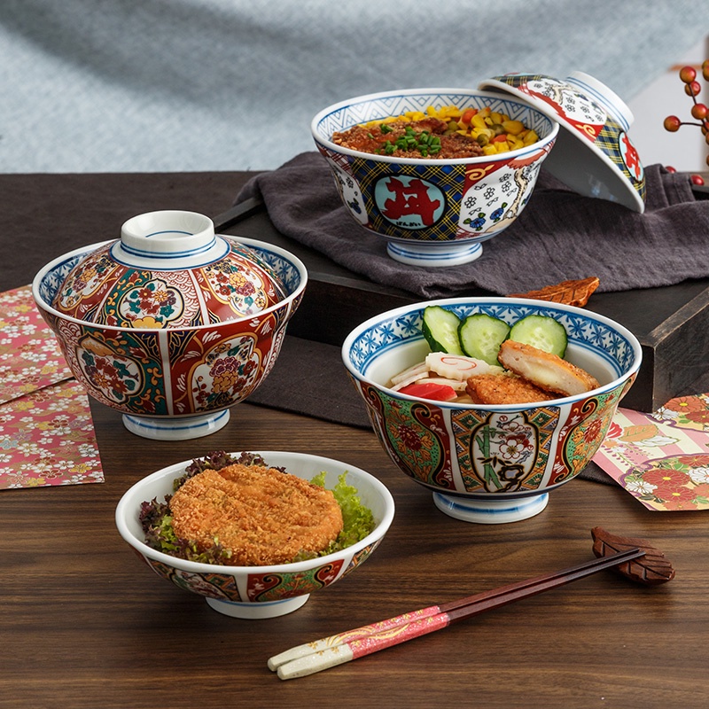 限時免運 日本製 陶瓷餐具 餐具套裝 飯碗 湯碗 盤子 井碗帶蓋家用肥牛蓋飯碗牛丼面碗日式餐具陶瓷米飯碗瓷碗