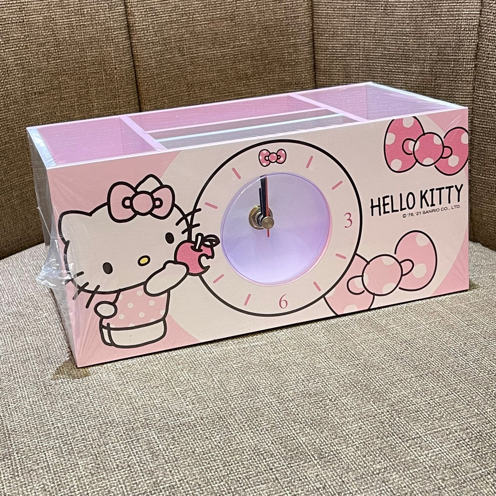 台灣製Sanrio License三麗鷗Hello Kitty收納鐘收納櫃時鐘