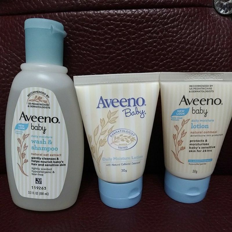 Aveeno 艾惟諾嬰兒燕麥保濕乳 30g 嬰兒燕麥沐浴洗髮露 100ml