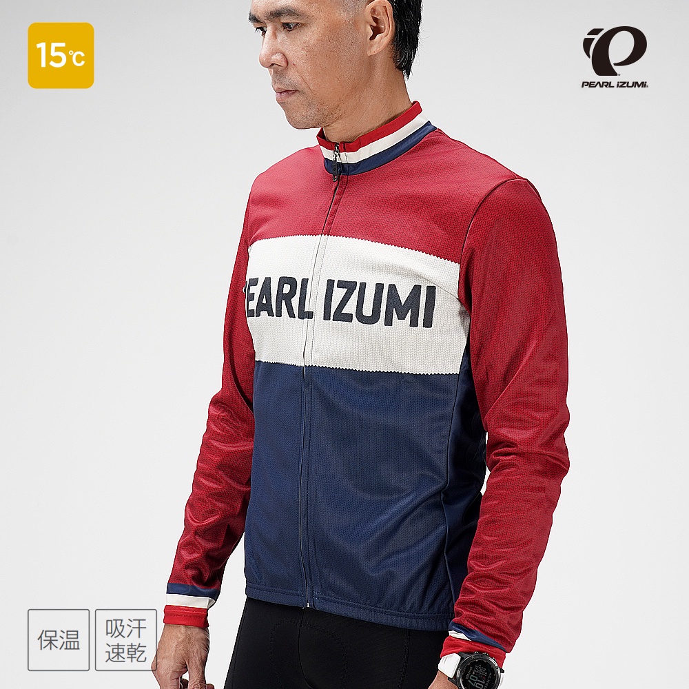 【Pearl izumi】R3400-BL-5 男性冬季15度 特別版保暖長袖車衣 紅