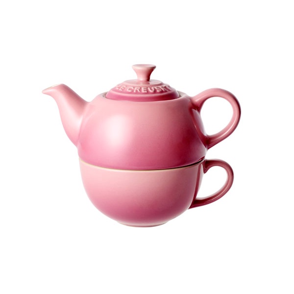 酷彩法廚 Le Creuset 茶壺茶,用於一個炻器、肉荳蔻、玫瑰石英、淡紫色