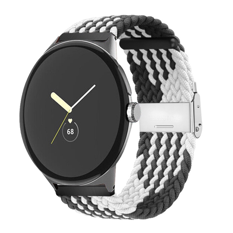 適用 Google Pixel Watch2 錶帶 谷歌 Pixlel Watch 1 錶帶 編織彈力手可調整分體腕帶