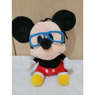 (二手)迪士尼眼鏡造型米奇填充玩偶20cm