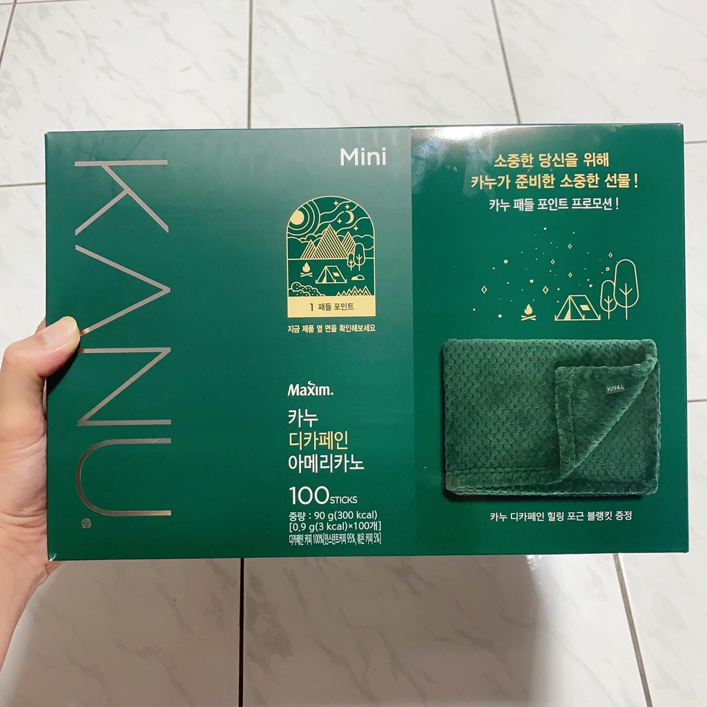 韓國 KANU 低咖啡因美式咖啡MINI 100包裝 附贈毛毯 孔劉代言款 現貨七盒 最新效期2023.11