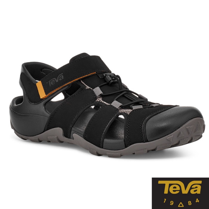 【美國 TEVA】Flintwood 男款護趾快扣冒險者運動涼鞋(送鞋袋).抗菌溯溪鞋 /1118941 BLK 黑色