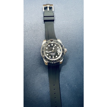 訂製無現貨【改錶玩面】Seiko Mod 精工 黑面遊艇 橡膠帶 自動上鍊 藍寶石玻璃 機械錶