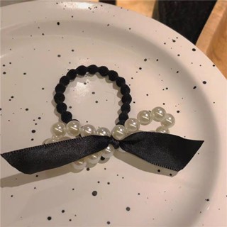 【臺灣現貨 24H快速出貨 】復古小香風蘿莉Lolit髮圈法式赫本髮圈髮繩INS珍珠氣質蝴蝶結甜美髮飾