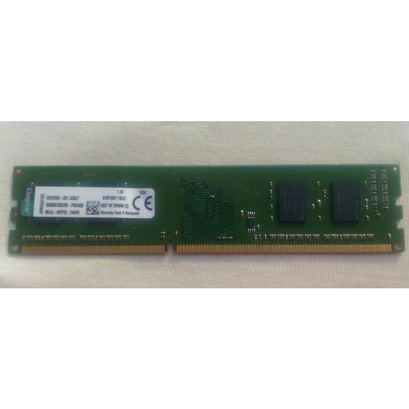 Kingston金士頓 DDR3-1600  2GB 單面顆粒 原廠終保