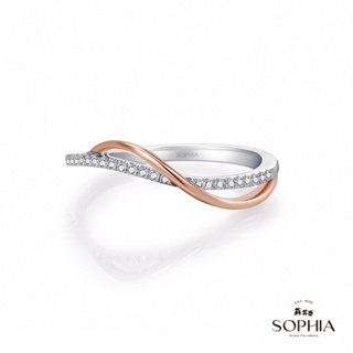 【SOPHIA 蘇菲亞珠寶】雙色交織 14K雙色 鑽石戒指｜情人/閨密 送禮推薦 流線造型
