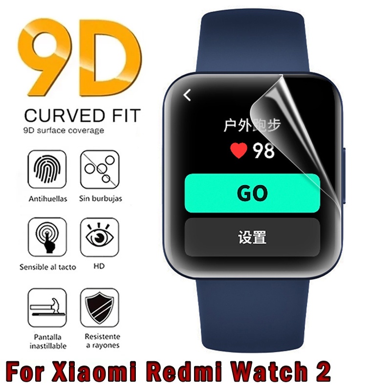 全曲面高清透明柔性 TPU 屏幕保護膜,智能手錶防刮軟水凝膠膜,適用於 Redmi Watch 2