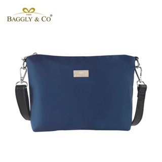 【BAGGLY&CO】輕量防潑水尼龍側背包-皮背帶(三色) 側背包 高磅尼龍 降落傘布 防潑水 防刮耐磨 輕量 厚磅尼龍