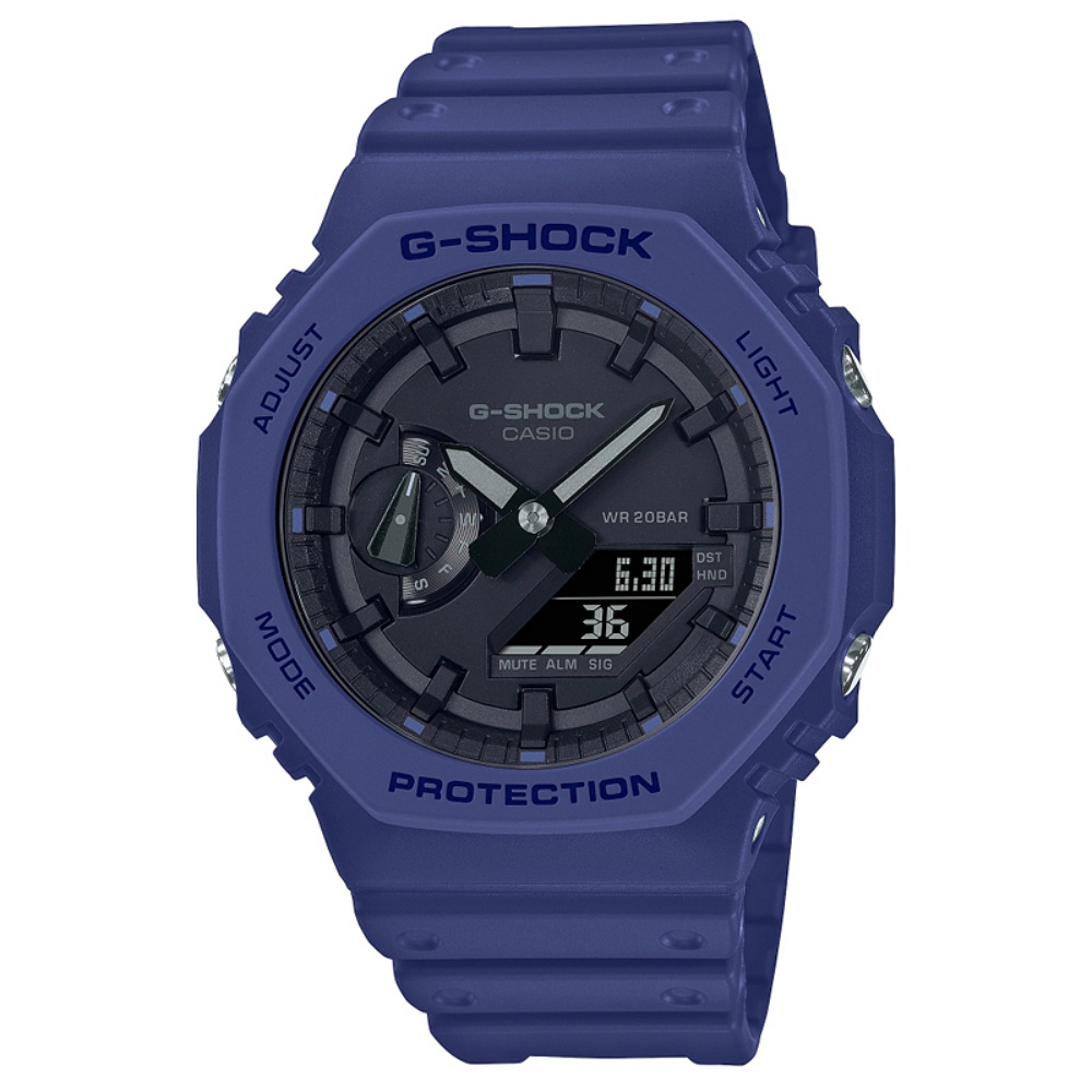 【聊聊甜甜價】CASIO G-SHOCK 農家橡樹 碳纖維防護 八角雙顯腕錶 GA-2100-2A