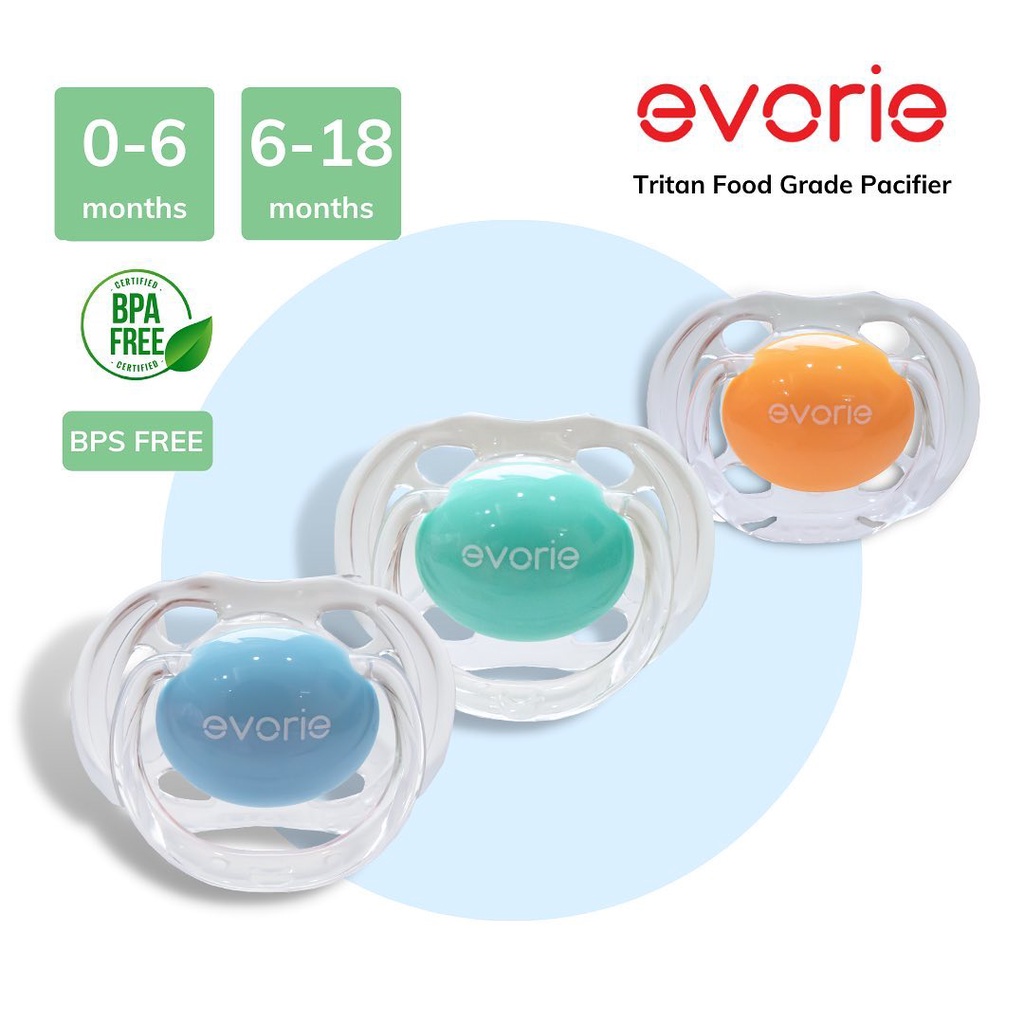 【evorie】Tritan 嬰兒拇指型矽膠安撫奶嘴(附盒)| 0-18m | 全新限量