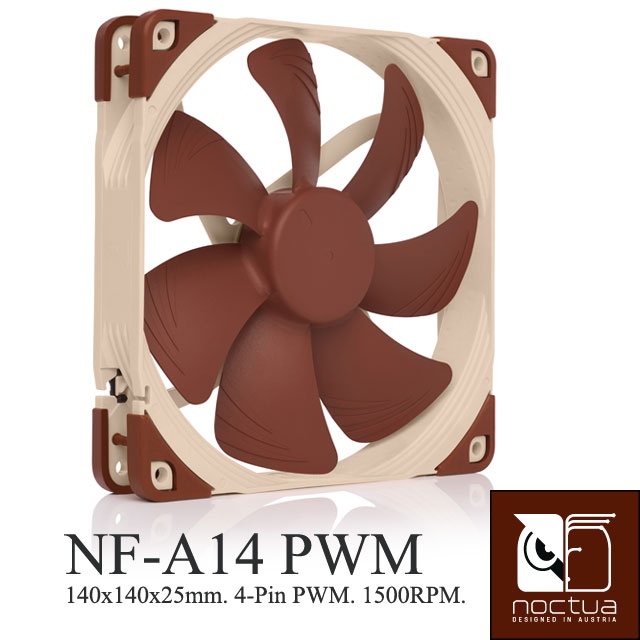 小白的生活工場*Noctua (NF-A14 PWM) 300-1500 RPM SSO2 磁穩軸承 AAO 防震靜音扇