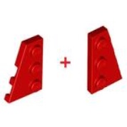【一對】LEGO 樂高 紅色 4180533 43723+4180504 43722 2x3 翼型 楔形 薄板
