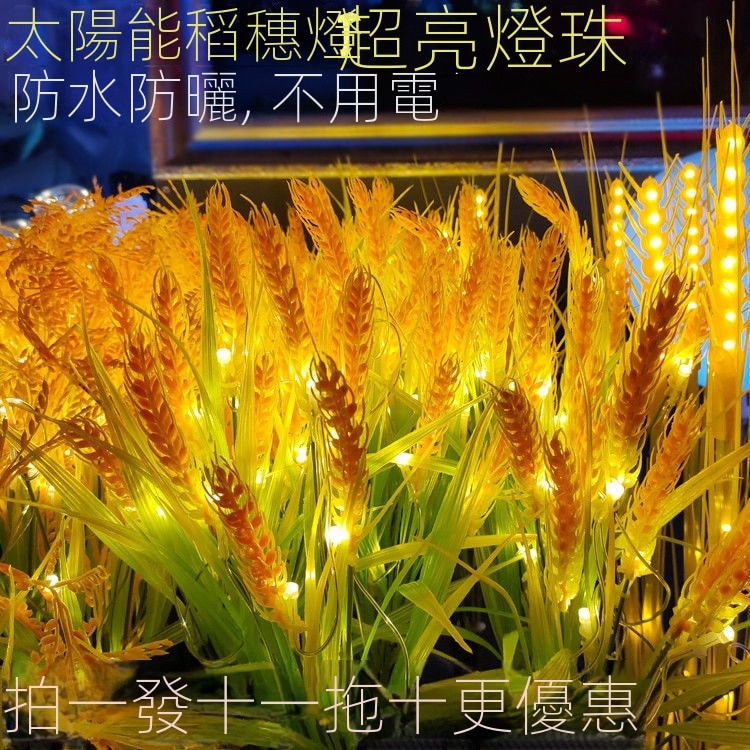 【新品上架】七花頭 水稻 麥穗燈 不插電 太陽能 庭院燈 花園布置 插地亮化 景觀 裝飾燈