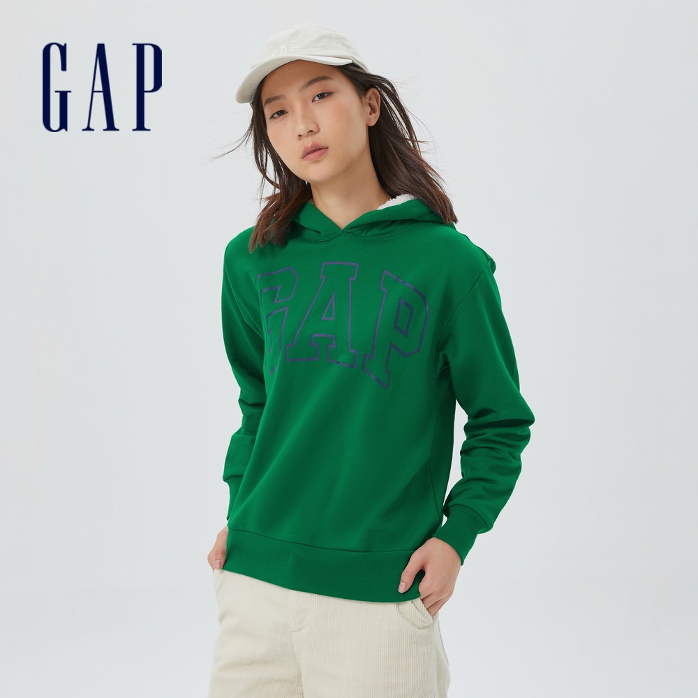 Gap 女裝 Logo刷毛帽T-綠色(519469)