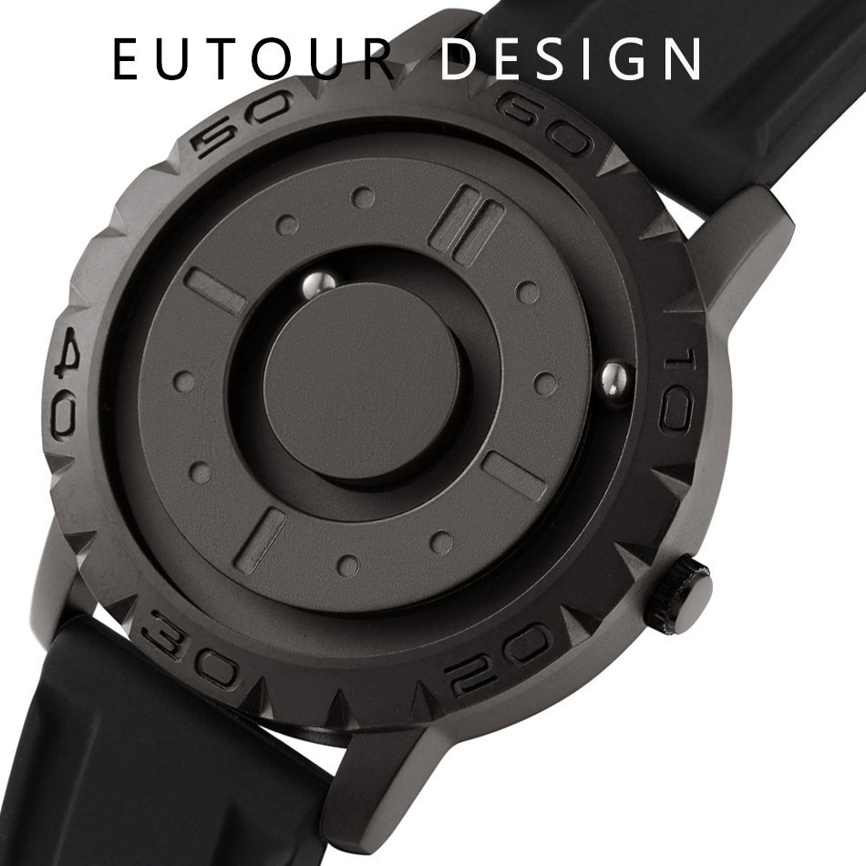 EUTOUR磁力滾珠男士個性創意手錶潮黑科技炫酷概念無邊框設計手錶【現貨直髮】