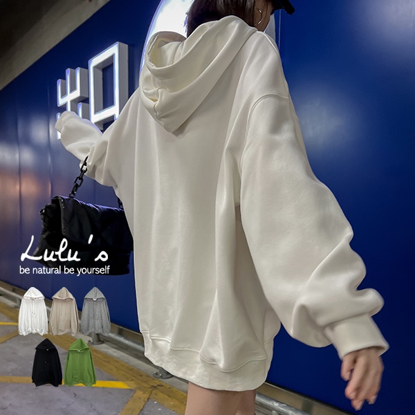 LULUS【A01220758】大口袋連帽長袖上衣５色221117