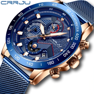 Crrju 男士手錶原裝品牌多功能休閒奢華模擬石英不銹鋼防水 2280 X