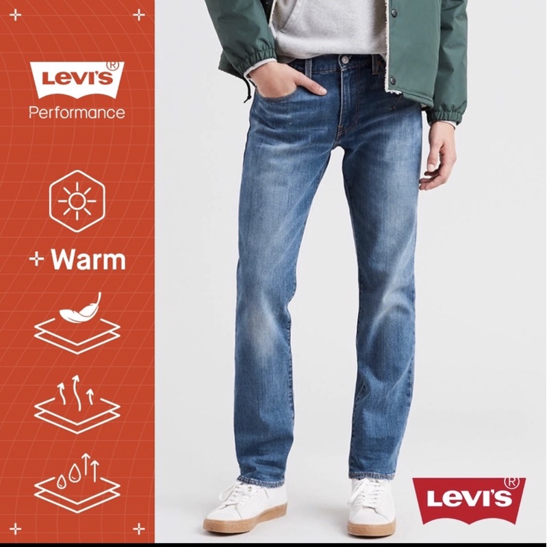 Levis 511低腰修身窄管牛仔褲32腰34長 / 機 能保暖內刷毛 / 中藍石洗 / 彈性布料