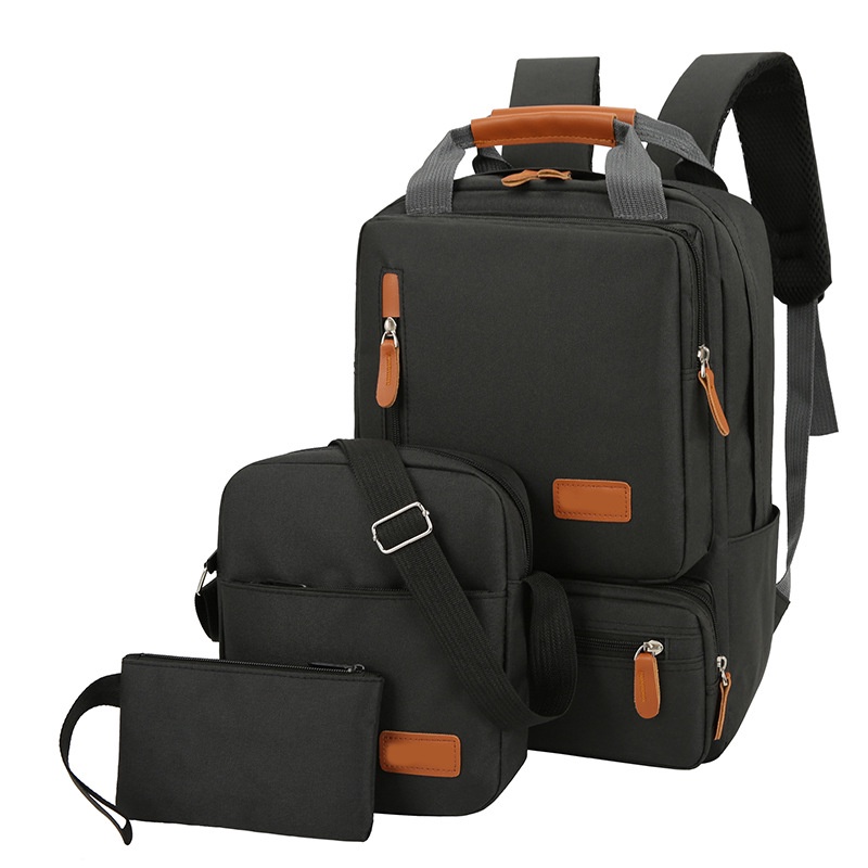 WENJIE_C13 電腦後背包 三件組子母包 套裝組合  後背包雙肩包 商務包 電腦包 手機袋 證件袋
