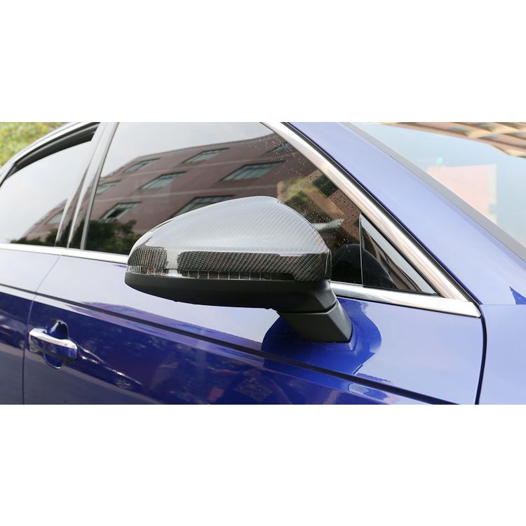 【台灣現貨】Audi奧迪新A4 RS4 B9 A5 S5 RS5 升級高品質乾式碳纖維貼片式後視鏡殼