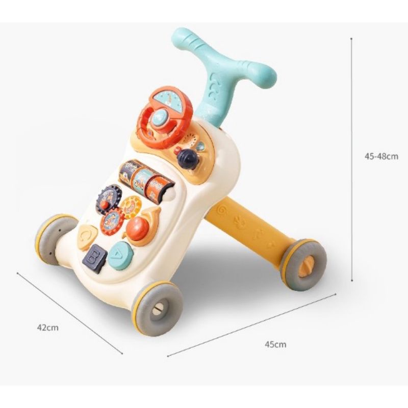 🎁玩具坊🎁 全新 麗貝樂 KiKimmy 多功能智慧學習助步車 汽車方向盤 音樂學步車 早教玩具