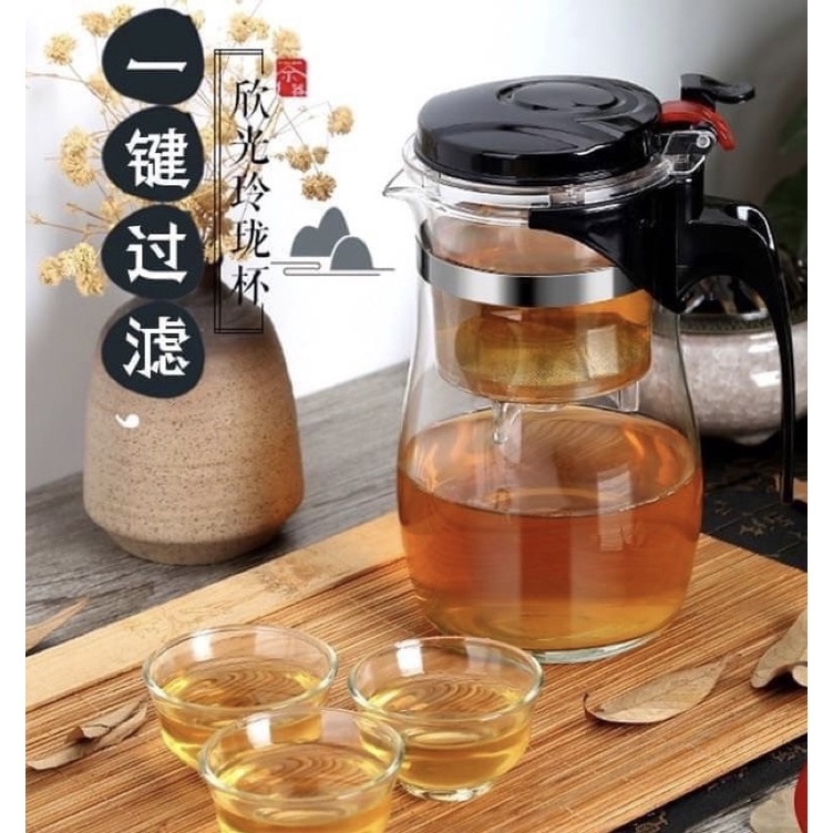 🌸Summer🌸 現貨.刷卡✅一鍵按壓過濾茶壺 玲瓏壺 飄逸壺 泡茶壺 1000ml