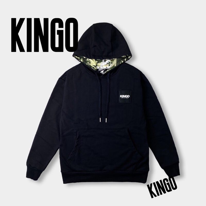 ⭐️KINGO2022⭐️男女款⭐️黑標系列⭐️LOGO連帽T恤黑色