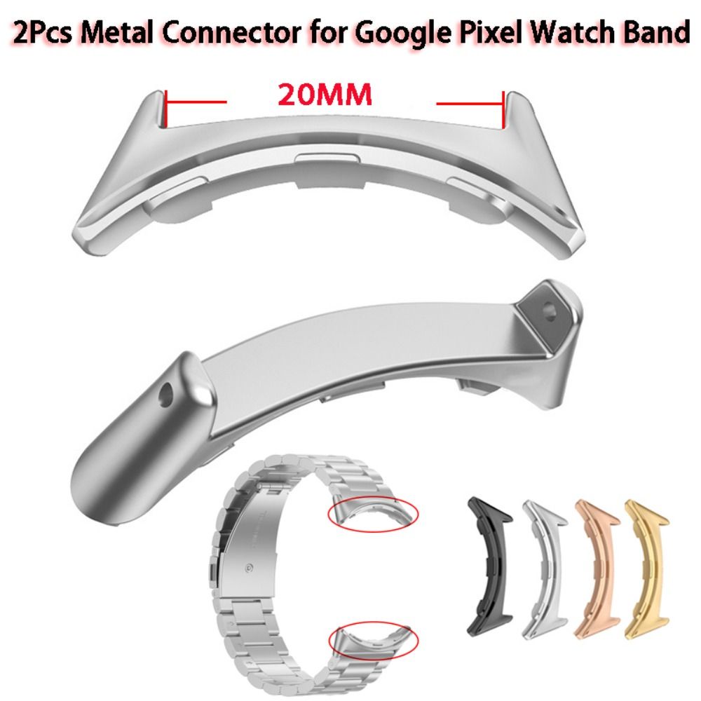 1對適配器連接器 適用於 Google Pixel Watch金屬連接器 谷歌Pixel手錶配件兼容帶寬20mm