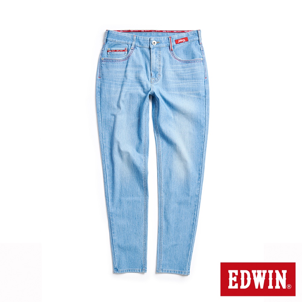 EDWIN 加大碼 東京紅360°迦績彈力機能錐形牛仔褲(石洗藍)-男款