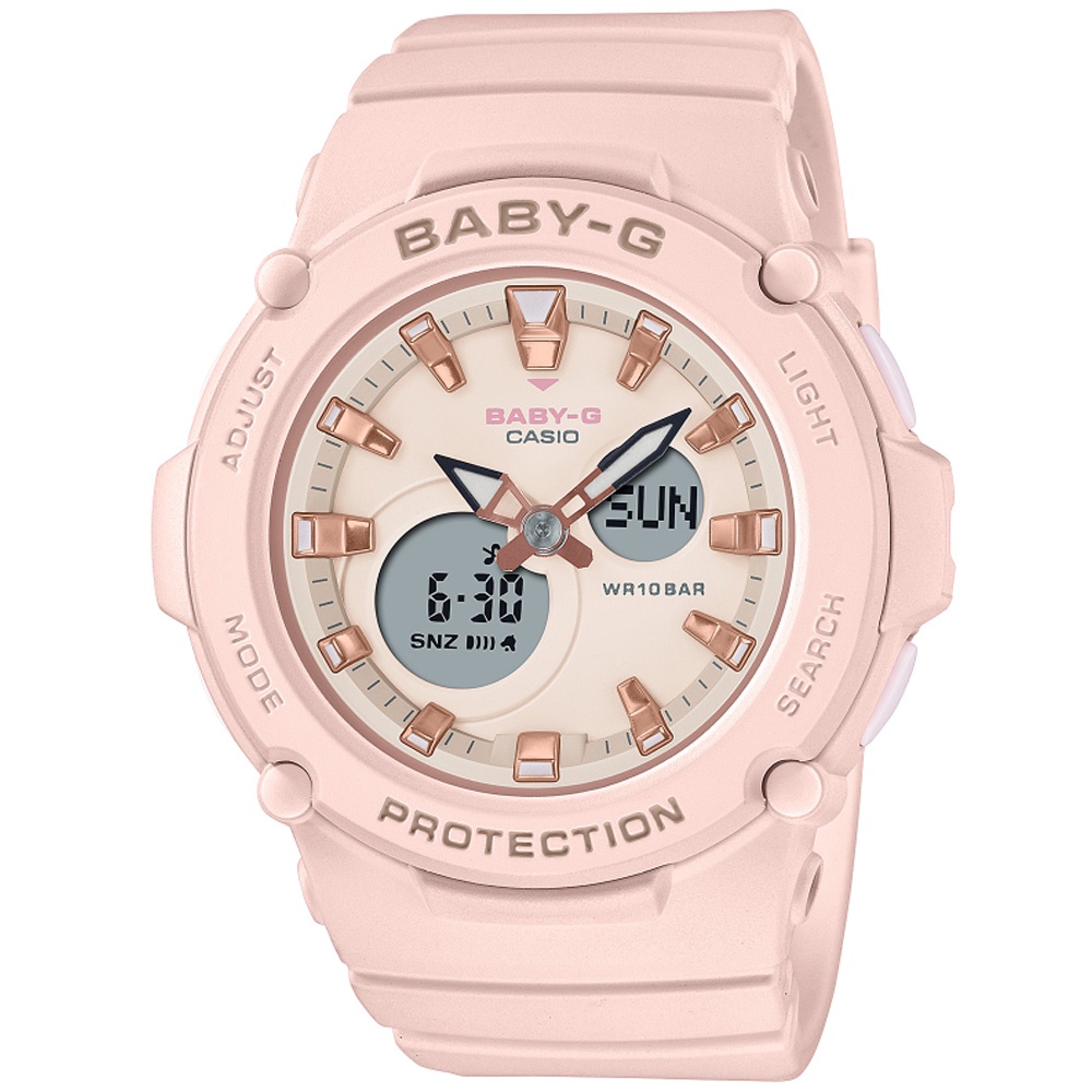 【聊聊甜甜價】CASIO BABY-G 煙霧粉時尚雙顯腕錶 BGA-275-4A