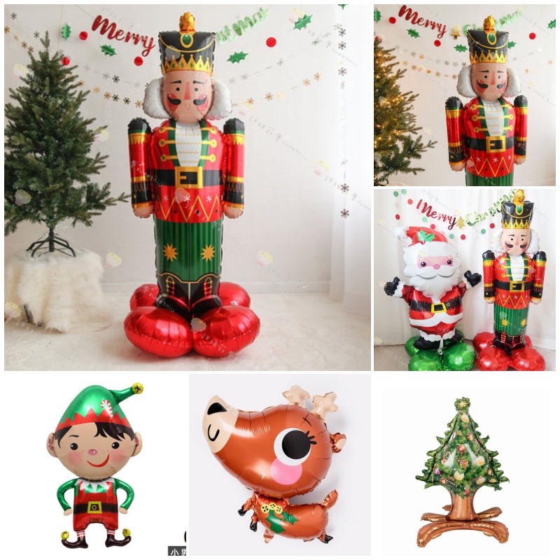 台灣現貨✦哈囉派對✦【聖誕造型氣球】聖誕老人氣球 拐杖氣球 麋鹿氣球 雪人氣球 聖誕節佈置 聖誕氣球 派對舞會 聖誕布置