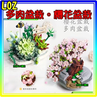 【方舟mini積木】⭐LOZ 櫻花.多肉盆栽~臺灣現貨⭐積木花 模擬 盆栽 花卉 鑽石微型積木
