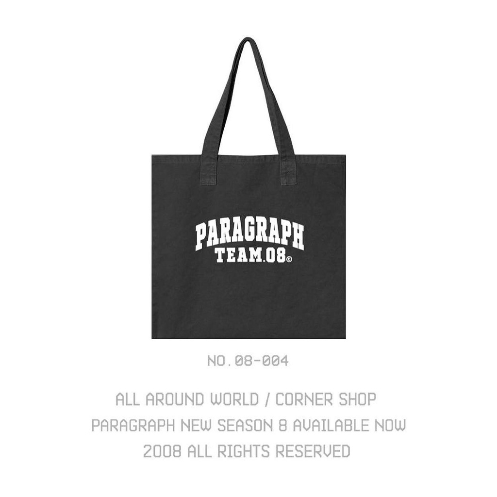 韓國品牌 Paragraph 經典logo側背袋 黑色 灰色 藍色 素面購物袋 環保袋 手提袋 購物袋 收納袋 書袋
