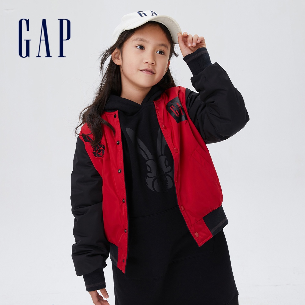 Gap 兒童裝 Logo雙面穿飛行外套-紅色(507796)
