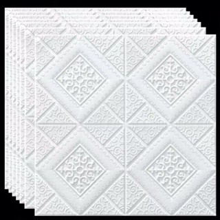 臺灣熱賣水立方白色3D立體泡沫隔音牆貼自粘壁紙天花板貼電視背景牆面裝飾泡沫磚牆紙軟