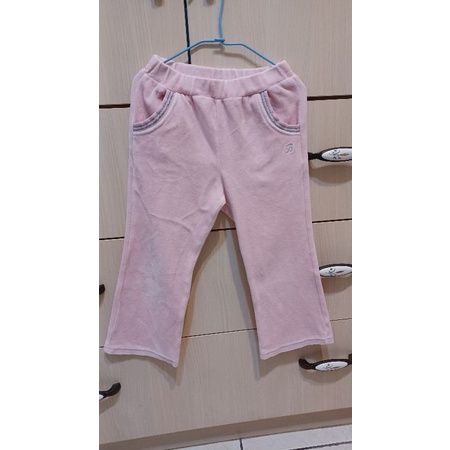 台灣製BabyKing4歲女童粉紅色絨布長褲