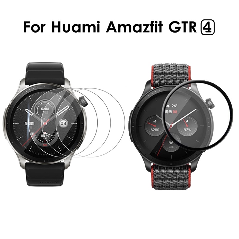 Huami Amazfit GTR 4 GTR4 鋼化玻璃屏幕保護膜的 3D PMMA 保護膜全邊蓋