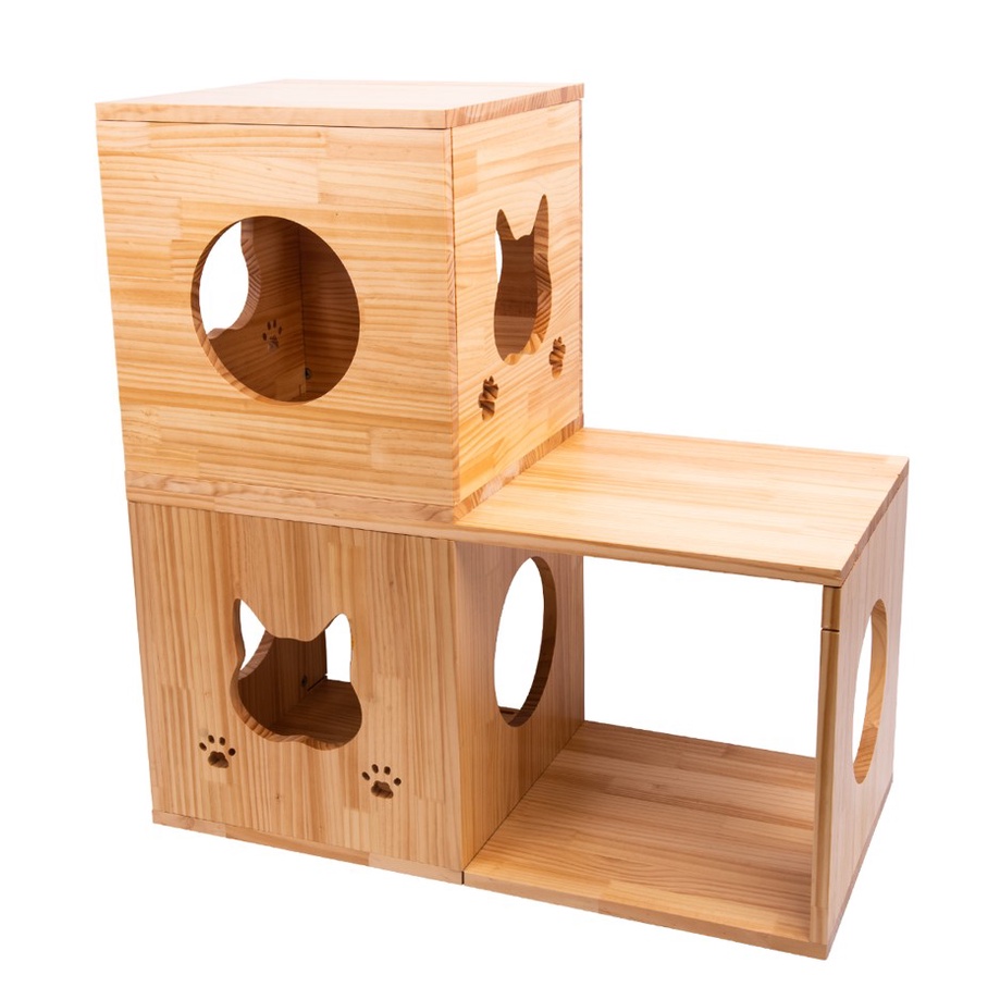 質感實木貓櫃組合-  亦可當作家具 台灣生產製造