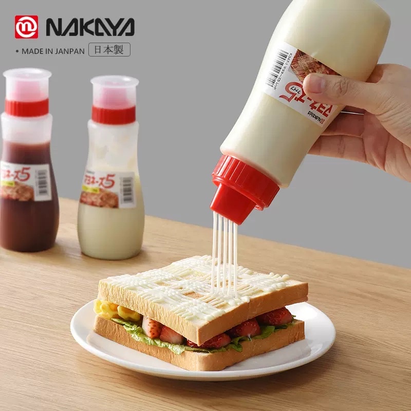 日本製380ml NAKAYA 五孔擠醬瓶 醬料瓶 沙拉醬 番茄醬 蜂蜜