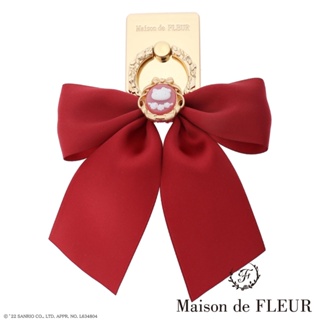 Maison de FLEUR Hello Kitty浮雕寶石緞帶手機指環釦(8A23FQJ0500)