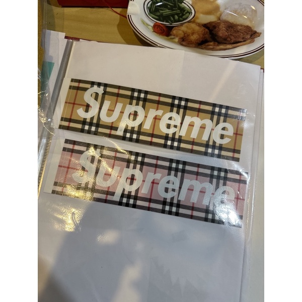 xsPC supreme x Burberry box logo 格紋貼紙 現貨