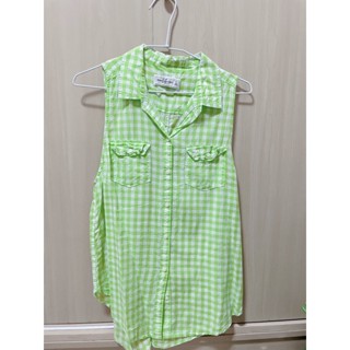 斷捨離區 👚二手Abercrombie and fitch 綠格子背心襯衫