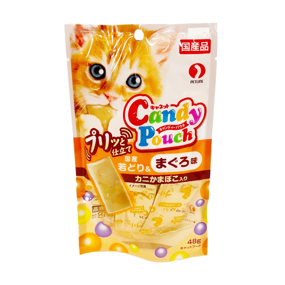 PETLINE Candy Pouch 貓用一口包 雞肉+鮪魚風味+蟹肉棒 48g【Donki日本唐吉訶德】CCP-8