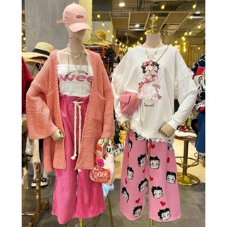 【現貨】泰國精選服飾 套裝 秋冬女裝 女裝 貝蒂 長褲 衛衣 長袖上衣 Betty Boop 寬褲